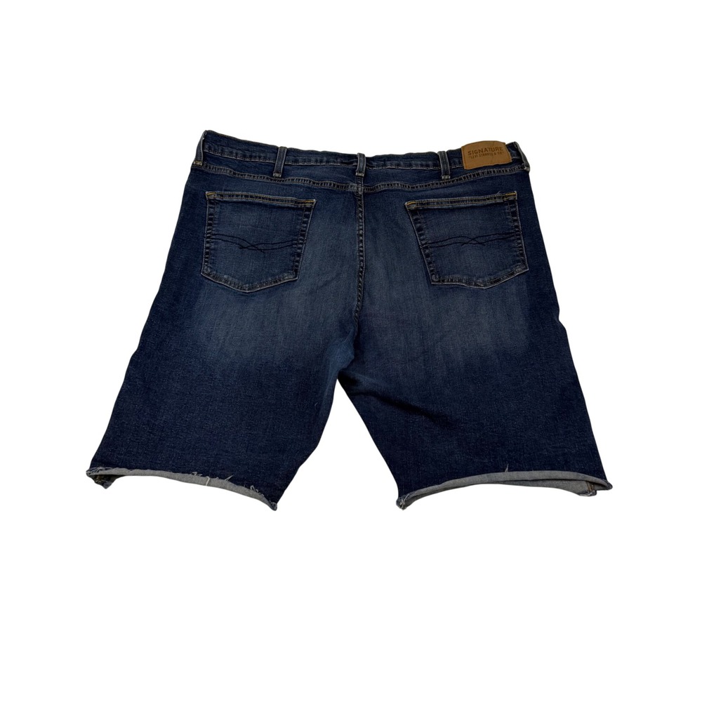 Signature by Levi Strauss & Co Mens 42 Dark Wash Raw Hem Denim Shorts S40196